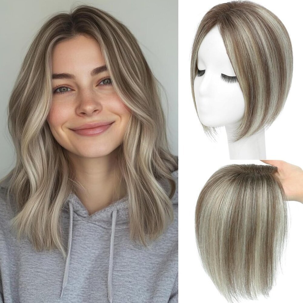 Human Hair Hair Toppers for Women 7x10cm Light Swiss Base Thinning Cover